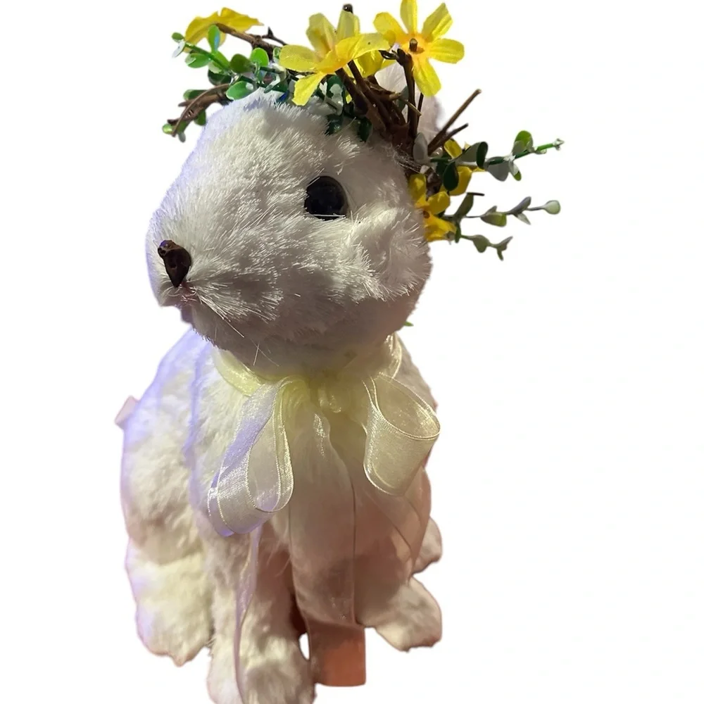 T.J Maxx Floral Crown Plush Bunny